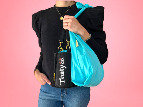 Black Case and Cyan Bag